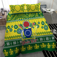 Personalised Cook Islands Christmas Bedding Set Santa Beach Meri Kiritimiti LT9 - Wonder Print Shop