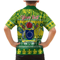 Personalised Cook Islands Christmas Family Matching Mermaid Dress and Hawaiian Shirt Santa Beach Meri Kiritimiti LT9 - Wonder Print Shop