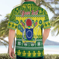 Personalised Cook Islands Christmas Hawaiian Shirt Santa Beach Meri Kiritimiti - Wonder Print Shop