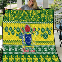 Personalised Cook Islands Christmas Quilt Santa Beach Meri Kiritimiti - Wonder Print Shop