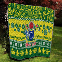 Personalised Cook Islands Christmas Quilt Santa Beach Meri Kiritimiti - Wonder Print Shop