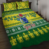 Personalised Cook Islands Christmas Quilt Bed Set Santa Beach Meri Kiritimiti - Wonder Print Shop