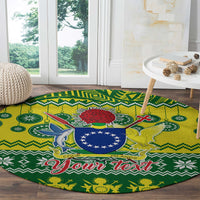 personalised-cook-islands-christmas-round-carpet-santa-beach-meri-kiritimiti