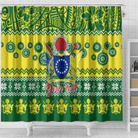 personalised-cook-islands-christmas-shower-curtain-santa-beach-meri-kiritimiti