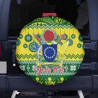 Personalised Cook Islands Christmas Spare Tire Cover Santa Beach Meri Kiritimiti - Wonder Print Shop