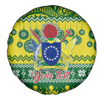 Personalised Cook Islands Christmas Spare Tire Cover Santa Beach Meri Kiritimiti - Wonder Print Shop