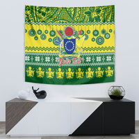 Personalised Cook Islands Christmas Tapestry Santa Beach Meri Kiritimiti - Wonder Print Shop