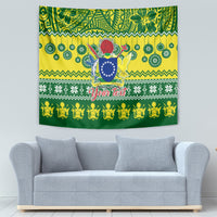 Personalised Cook Islands Christmas Tapestry Santa Beach Meri Kiritimiti - Wonder Print Shop