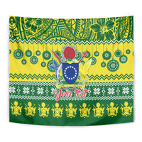 Personalised Cook Islands Christmas Tapestry Santa Beach Meri Kiritimiti - Wonder Print Shop
