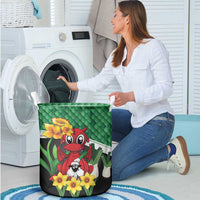 Saint David's Day Laundry Basket Green Welsh Dragon Daffodil Sheep Leak - Wonder Print Shop