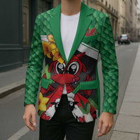 Saint David's Day Personalized Blazer Green Welsh Dragon Daffodil Sheep Leak - Wonder Print Shop