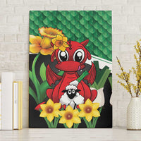 Saint David's Day Canvas Wall Art Green Welsh Dragon Daffodil Sheep Leak - Wonder Print Shop