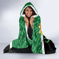 Saint David's Day Hooded Blanket Green Welsh Dragon Daffodil Sheep Leak - Wonder Print Shop