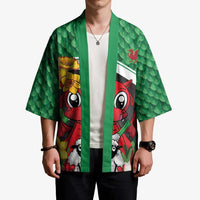 Saint David's Day Personalized Kimono Green Welsh Dragon Daffodil Sheep Leak - Wonder Print Shop