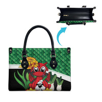 Saint David's Day Leather Bag Green Welsh Dragon Daffodil Sheep Leak - Wonder Print Shop