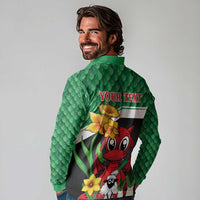 Saint David's Day Personalized Long Sleeve Polo Shirt Green Welsh Dragon Daffodil Sheep Leak - Wonder Print Shop