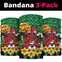Saint David's Day Neck Gaiter Green Welsh Dragon Daffodil Sheep Leak - Wonder Print Shop