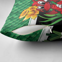 Saint David's Day Pillow Cover Green Welsh Dragon Daffodil Sheep Leak - Wonder Print Shop