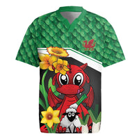 Saint David's Day Personalized Rugby Jersey Green Welsh Dragon Daffodil Sheep Leak - Wonder Print Shop