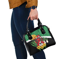 Saint David's Day Shoulder Handbag Green Welsh Dragon Daffodil Sheep Leak - Wonder Print Shop