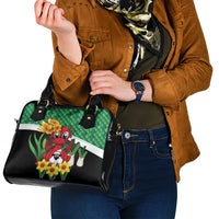 Saint David's Day Shoulder Handbag Green Welsh Dragon Daffodil Sheep Leak - Wonder Print Shop
