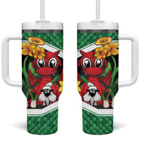 Saint David's Day Personalized Tumbler With Handle Green Welsh Dragon Daffodil Sheep Leak - Wonder Print Shop