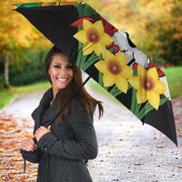 Saint David's Day Umbrella Green Welsh Dragon Daffodil Sheep Leak - Wonder Print Shop