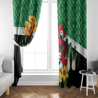 Saint David's Day Window Curtain Green Welsh Dragon Daffodil Sheep Leak - Wonder Print Shop