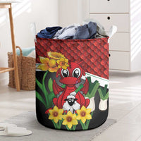 Saint David's Day Laundry Basket Red Welsh Dragon Daffodil Sheep Leak - Wonder Print Shop