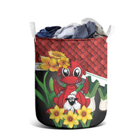 Saint David's Day Laundry Basket Red Welsh Dragon Daffodil Sheep Leak - Wonder Print Shop