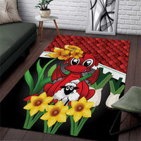 Saint David's Day Area Rug Red Welsh Dragon Daffodil Sheep Leak - Wonder Print Shop