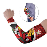 Saint David's Day Personalized Arm Sleeves Red Welsh Dragon Daffodil Sheep Leak - Wonder Print Shop