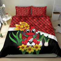 Saint David's Day Bedding Set Red Welsh Dragon Daffodil Sheep Leak - Wonder Print Shop