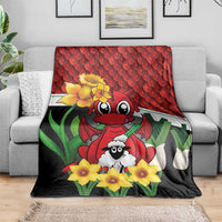 Saint David's Day Blanket Red Welsh Dragon Daffodil Sheep Leak - Wonder Print Shop