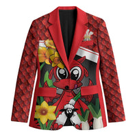 Saint David's Day Personalized Blazer Red Welsh Dragon Daffodil Sheep Leak - Wonder Print Shop