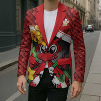 Saint David's Day Personalized Blazer Red Welsh Dragon Daffodil Sheep Leak - Wonder Print Shop
