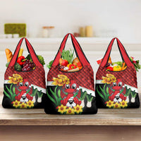 Saint David's Day Grocery Bag Red Welsh Dragon Daffodil Sheep Leak - Wonder Print Shop
