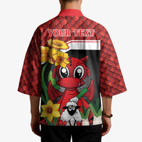 Saint David's Day Personalized Kimono Red Welsh Dragon Daffodil Sheep Leak - Wonder Print Shop