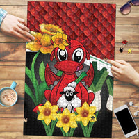 Saint David's Day Puzzle Red Welsh Dragon Daffodil Sheep Leak - Wonder Print Shop