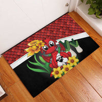 Saint David's Day Rubber Doormat Red Welsh Dragon Daffodil Sheep Leak - Wonder Print Shop