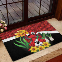Saint David's Day Rubber Doormat Red Welsh Dragon Daffodil Sheep Leak - Wonder Print Shop
