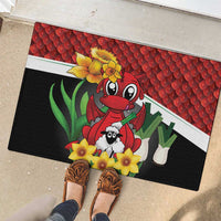 Saint David's Day Rubber Doormat Red Welsh Dragon Daffodil Sheep Leak - Wonder Print Shop