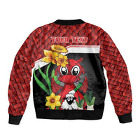 Saint David's Day Personalized Sleeve Zip Bomber Jacket Red Welsh Dragon Daffodil Sheep Leak - Wonder Print Shop