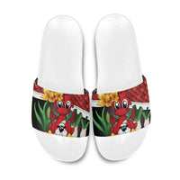 Saint David's Day Slide Sandals Red Welsh Dragon Daffodil Sheep Leak - Wonder Print Shop