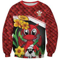 Saint David's Day Personalized Sweatshirt Red Welsh Dragon Daffodil Sheep Leak - Wonder Print Shop