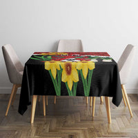Saint David's Day Tablecloth Red Welsh Dragon Daffodil Sheep Leak - Wonder Print Shop