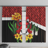 Saint David's Day Window Curtain Red Welsh Dragon Daffodil Sheep Leak - Wonder Print Shop