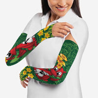 Saint David's Day Arm Sleeves Welsh Dragons Yellow Daffodils - Wonder Print Shop