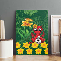 Saint David's Day Canvas Wall Art Welsh Dragons Yellow Daffodils - Wonder Print Shop