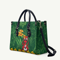 Saint David's Day Leather Bag Welsh Dragons Yellow Daffodils - Wonder Print Shop
